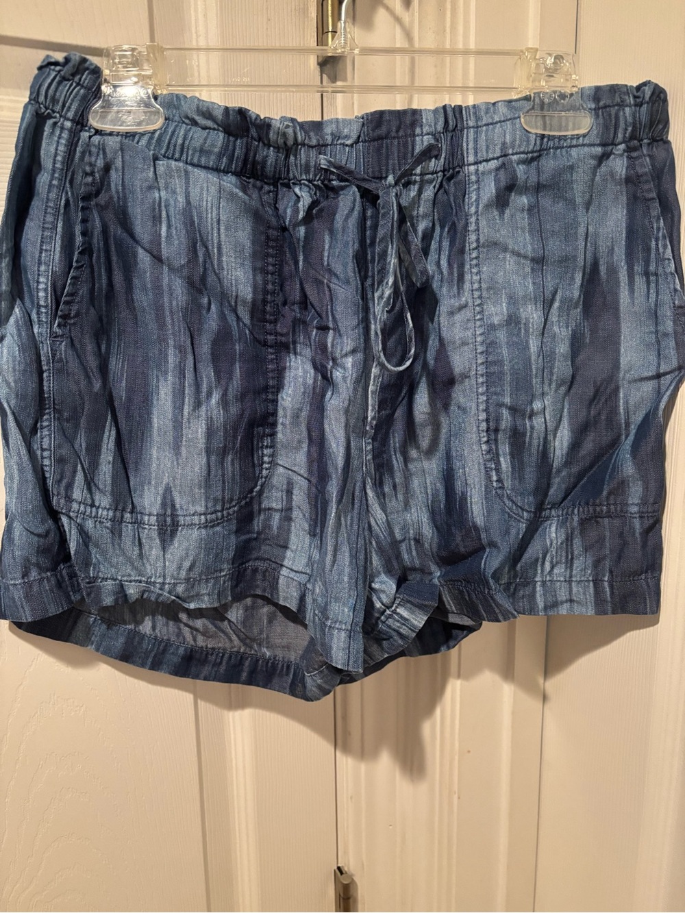 Liverpool Women's Blue Tie-Dye High Waist Drawstring Shorts
